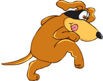 Clip Art Graphic of a Cute Brown Dog Cartoon Character